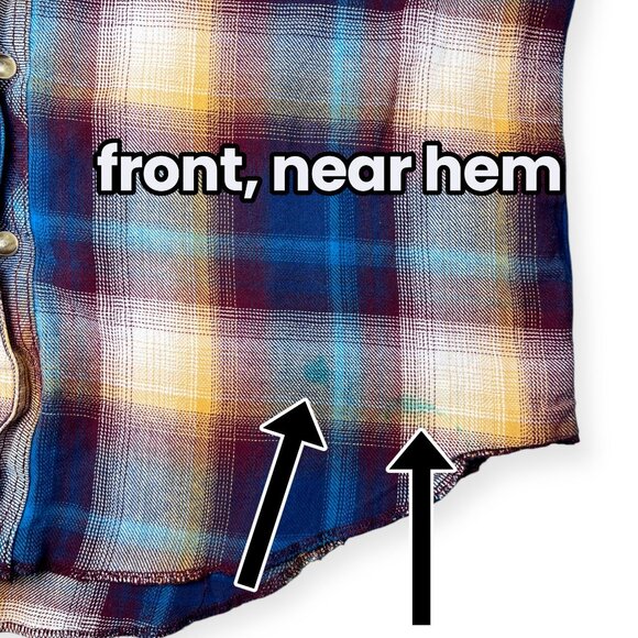 Wrangler Retro Western Snap Shirt Plaid Cotton Medium - Picture 7 of 8